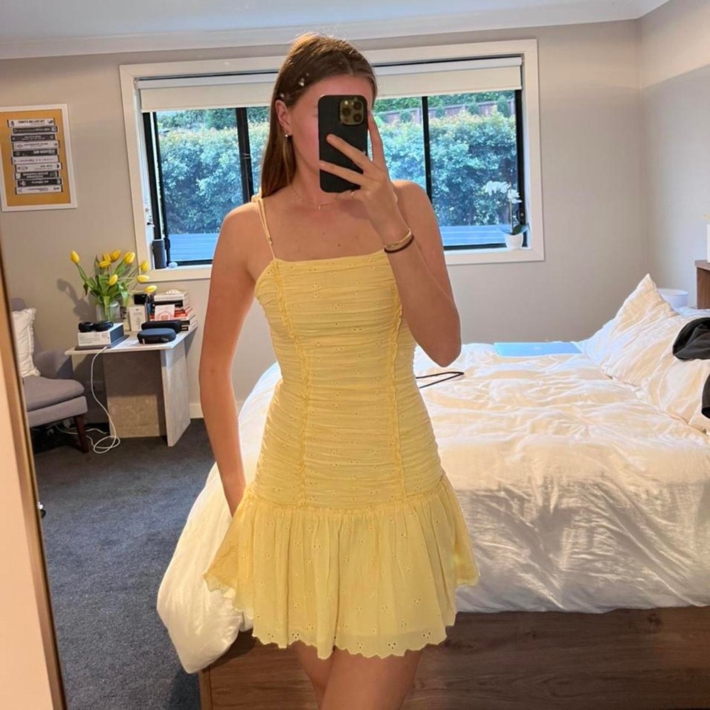 NEW! Boutique Butter Yellow Spring Garden Party Sundress - Picture 3 of 8